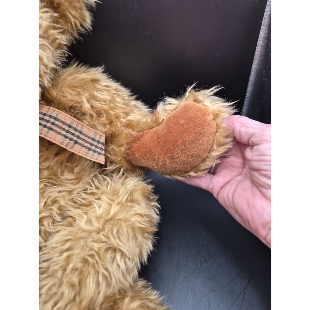 Vintage Russ Berrie 18" SPENCER #259 Plush Bear With Plaid Bow Scruffy Brown - Picture 6 of 11